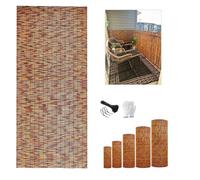 Backyard Reed Fencing Rolls, Natural Decorative Bamboo Fence Panel, 50x200cm 90x350cm 100x500cm Outdoor Privacy Screen Fence Covering,Cuttable Weather Resistant(Brown,H90xL600cm)