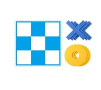 Backyard Strategy Game, Outdoor Giant Game, No Assembly Foldable Chess Set for Kids, Adults, Family, Beach, Garden, 47.24x47.24 Inches, Color Printing and Felt Cloth Material