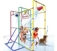 Backyard Waterpark with Splash Wheel, Dump Buckets for Kids Outdoor Water Play