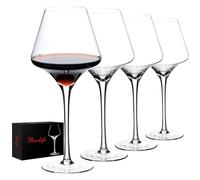 BACLIFE Red Wine Glasses Set of 4, Hand Blown Crystal Wine Glasses, 20 oz | Clear Large Burgundy Wine Glasses for Wedding,Anniversary,Christmas,Perfect Gifts or Daily Use