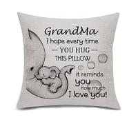 Bacmaxom Grandma Gift I Hope Every Time You Hug This Pillow It Reminds You How Much I Love You Cushion Cover for Grandma from Grandchildren Grandmother Birthday Mother's Day (I love you-grandma)