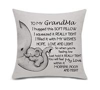 Bacmaxom Grandma Gifts from Granddaughter Grandson Cushion Cover Throw Pillow Cover for Grandmother from Grandchildren Birthday Gifts (grandma)