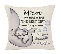 Bacmaxom Mum We Tried To Find The Best Gift You But You Already Have Us Funny Cushion Cover Mum Mother Mom Mama from Daughter Son Mum Birthday Mother's Day (mum-best gift), 45 x 45 cm (074-91)
