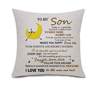 Bacmaxom To My Son Pillow Cover Cushion Cover Son Gifts from Dad Mum Thanksgiving Birthday Gifts (212)