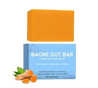 Bacne Out Bar, 100g Clarifying Body Soap With Turmeric, VC & Alphaarbutin, Gentle Body Brightening Soap, Refreshing Back Cleansing Bar, For Men Women Athletes Gym-Goers Home Summer Daily Shower