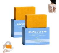 Bacne Out Bar,Acne Healing Soap with Turmeric Vitamin C & Alphaarbutin,Back & Bodyacne Clearing Soap Bar,Even Skin Tone,Natural Exfoliating Cleanser for Back,Face,Chest,Shoulders