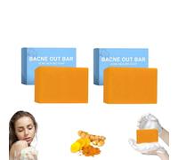 Bacne Out Bar, Acne Healing Soap with Turmeric Vitamin C & Alphaarbutin, Natural Back & Bodyacne Clearing Soap Bar for Back, Face, Chest, Shoulders, Smooth Skin (Orange B 2pcs)