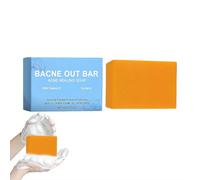 Bacne Out Bar Soap, Acne Healing Soap with Turmeric Vitamin C & Alphaarbutin, Natural Exfoliating Cleanser for Back, Face, Chest, Shoulders, Dark Spot Remover & Brightening Cleanser