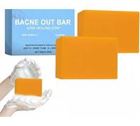 Bacne Out Bar Soap with Turmeric, VitaminC & AlphaArbutin, Natural Body Acne Treatment for Back, Chest & Shoulders, Dark Spot Remover & Brightening Cleanser for Face, 100g (2Pcs)