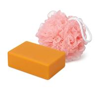 Bacne Out Bar, with Pink Bath Sponge, Bacne Soap, Gentle Cleansing Skin SoapMild Cleansing, Suitable for People with Acne on Back, Chest and Shoulders, Daily Body Cleansing