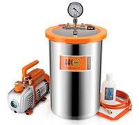 BACOENG 19 Liters Vacuum Chamber Kit with 3 CFM Single Stage Vacuum Pump, 3 Pin UK Plug