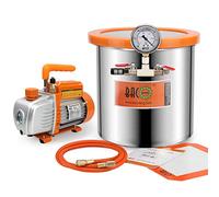 BACOENG 3CFM Vacuum Pump and 12 Litre Stainless Steel Vacuum Chamber with Tempered Glass Lid