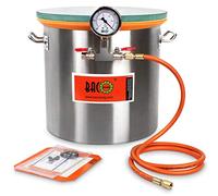 BACOENG 5 Gallon Tempered Glass Lid Stainless Steel Vacuum Chamber Perfect for Stabilizing Wood, Degassing Silicones, Epoxies and Essential Oils.