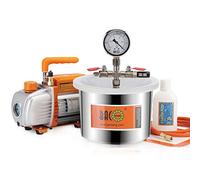 BACOENG 6.8 Liter Vacuum Chamber Kit with 3 CFM Single Stage Vacuum Pump, 3 Pin UK Plug