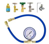 BACOENG R134a AC Refrigerant Charge Hose Kit, Metal, 1/2 Thread, 30cm, 100 PSI