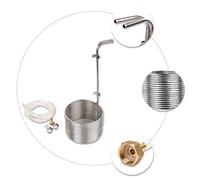 BACOENG Wort Chiller 5/16" x 15 m, Immersion Chiller with 2 x 150 cm Hoses, 304 Stainless Steel Tubing Coil for Ice Bath Beer Brewing, Water Cooler Equipment