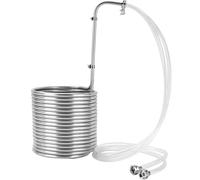 BACOENG Wort Cooler Stainless Steel Cooling Spiral 1/2" x 15m, Chiller Immersion Cooler with 2 x 150 cm Hose, Quick Cooling of Beer Wort for Beer Brewing