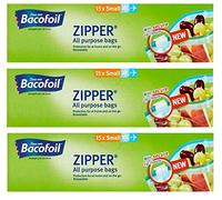 Bacofoil 3 x Zipper Small All Purpose Bags Food Freezing Storage Bags (45 Bags)