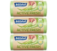 Bacofoil Active Fresh Bin Liners with Drawstring Handles 30L - Leak-Proof Bin Bag with a Citrus Fragrance to Prevent Odours (3 Rolls, 36 Bags)…