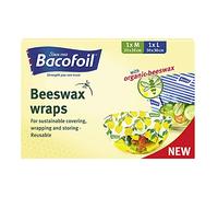 Bacofoil Beeswax Wraps, Pack of 2, Reusable food wraps, Natural ingredients, 30 x 30 / 20 x 20 cm