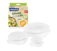 Bacofoil Reusable Silicone Lids for Bowls, Jars, Containers - 3 Pack - Silicone Covers for Food - Leakproof, Airtight Stretch Lids - Microwave, Freezer, Dishwasher-Safe - Kitchen Storage Essentials