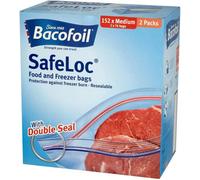 Bacofoil Safeloc Double Seal Easy Open Bpa Free Food & Freezer Medium 152 Bags