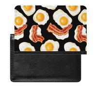 Bacon and Eggs for Breakfast Travel Passport Covers Unisex Wallet Holder Slim RFID Blocking Card Case Protector Essentials