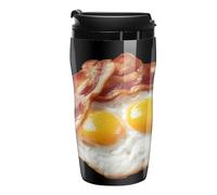 Bacon and Eggs Travel Coffee Mug Insulated Tumbler Cup with Lid Double Wall