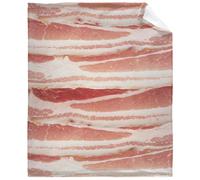 Bacon Blanket, Funny Food Gift, Medium 60" x 50" for Teen, Flannel Lightweight Super Soft, Sumedha
