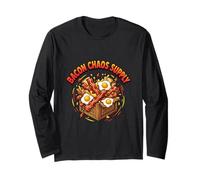 Bacon Chaos Supply Explosive Breakfast Graphic Long Sleeve T-Shirt