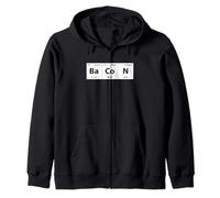Bacon Chemistry Elements Periodic Table Funny Science Zip Hoodie