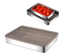 Bacon Container - Square Fruit and Vegetable Tray, BBQ Drain Tray, Oil Filter Tray, Fruit Tray, Insulated Bacon Container, Container for Bacon