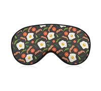 Bacon Egg Yolk Sleep Masks Eye Cover Blackout with Adjustable Elastic Strap Night Blindfold for Women Men Yoga Travel Nap