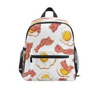 Bacon Eggs Pattern Toddler Backpack, Boy Backpack Preschool Bag Kindergarten Schoolbag Nursery Travel Bag for Girl