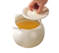 Bacon Fat Container, 1500 ml Ceramic Storage Jar for Grease, Bacon Fat Storage Jar with a Strainer and Spatula, for Kitchen, Cooking, Baking, Weekend, Breakfast, Brunch and