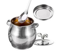 Bacon Grease Container - 6.3 Inch Stainless Steel Fat Keeper with Strainer | Drip-Free Oil Storage Can, Kitchen Grease Catcher for Cooking Frying Meal Prep Pantry Countertop