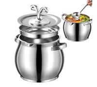 Bacon Grease Pot - Stainless Steel Fat Storage Case, Cooking Grease Pot with Sieve Lid - For Kitchen, Baking, Breakfast, Brunch, Family Meals