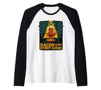 Bacon Is My Spirit Guide - Funny Meditation and Truth Vibes Raglan Baseball Tee