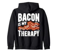 Bacon is My Therapy Funny Breakfast Lover Food Graphic 2025 Zip Hoodie