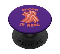 Bacon It Real Cute Kawaii Bacon Lover Pun PopSockets Adhesive PopGrip