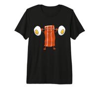Bacon Lifting Eggs Funny Keto Snatch Squat Barbell Weight Premium T-Shirt