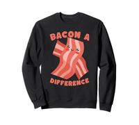 Bacon Makes a Difference Cute Food Humor Sweatshirt