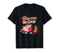 Bacon Me Crazy Pig Chasing Bacon Foodie Graphic T-Shirt