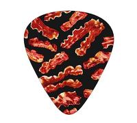 Bacon Pattern 12-Pack Guitar Picks Set â€“ Unique Single-Sided Printed Picks With Abs Material For Acoustic, Electric Guitars & Ukuleles