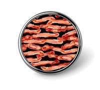 Bacon Pattern Badge Holder Exquisite Round Badge with Picture Pin DIY Button Badges Personalized Metal Button Pin Fashion Brooch Crafts Gifts Clothes Decorative Pins