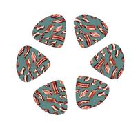 Bacon Pattern print Guitar Picks 12PCS Mixed Gauges(0.46/0.71/0.96mm) with Case, for Guitar/Ukulele