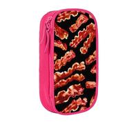 Bacon Pattern Print Practical Pencil Case Multi-Compartment Office Travel School Art Daily Supplies