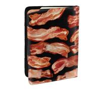 Bacon Pattern Printed Passport Holder - 6.5 x 4.5 Inch RFID Blocking Travel Wallet,Stylish Passport Cover,Lightweight Document Organizer for Cards