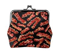 Bacon Pattern Printing Lightweight Minimalist Wallet, Compact Coin Pouch for Gym Visits and Errands