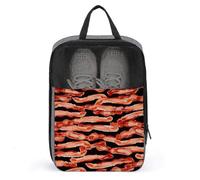 Bacon Pattern Shoe Bag for Travel Water-Resistant Shoe Pouch for Gym Portable Sneaker Bag with Zipper Travel Luggage Shoes Organizer Soccer Cleats Bag for Gym, Luggage